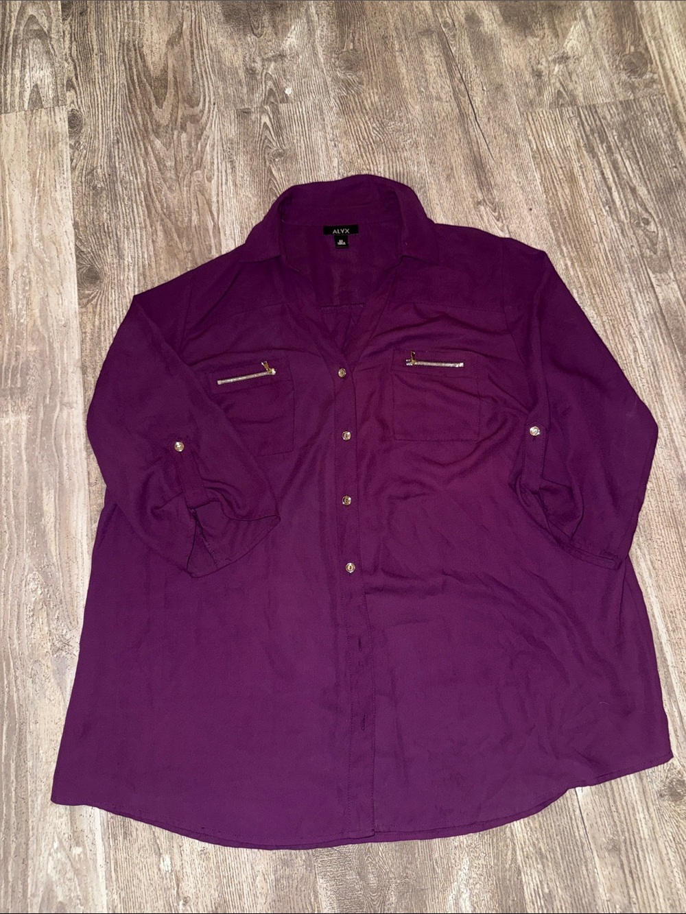 Alyx Deep Plum Button-Front Shirt Jacket